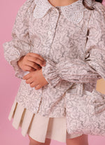 Camisa Algodão Estampada Toile Gola Guipir