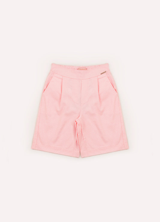 Bermuda Flanela Xadrez Pregas