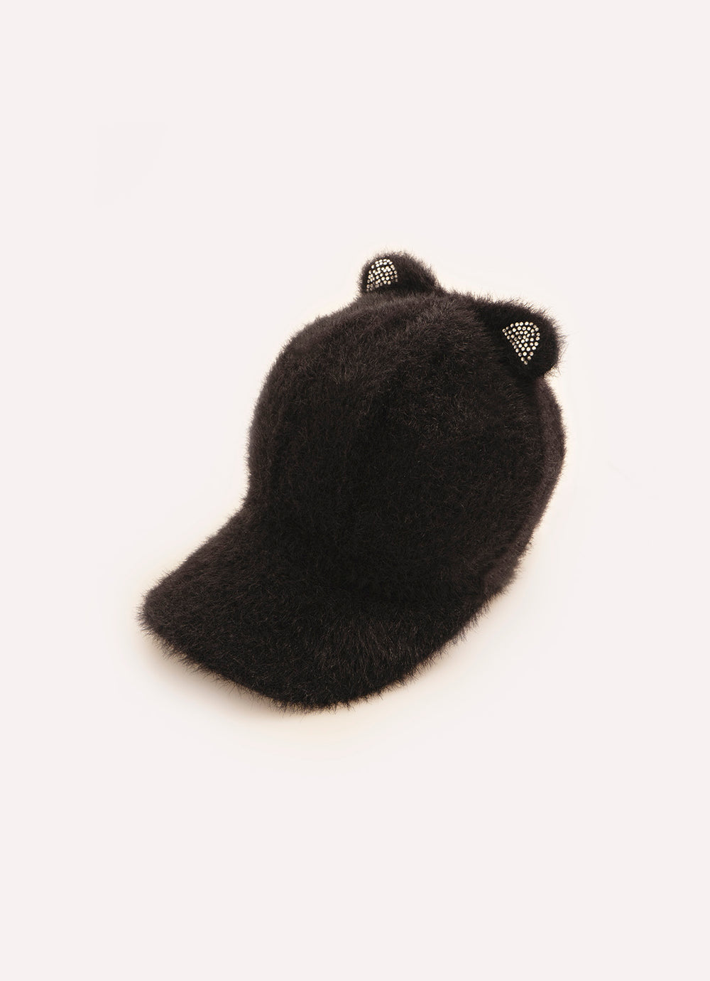 Boné Tricot Fio Fofinho Orelinhas Cristal