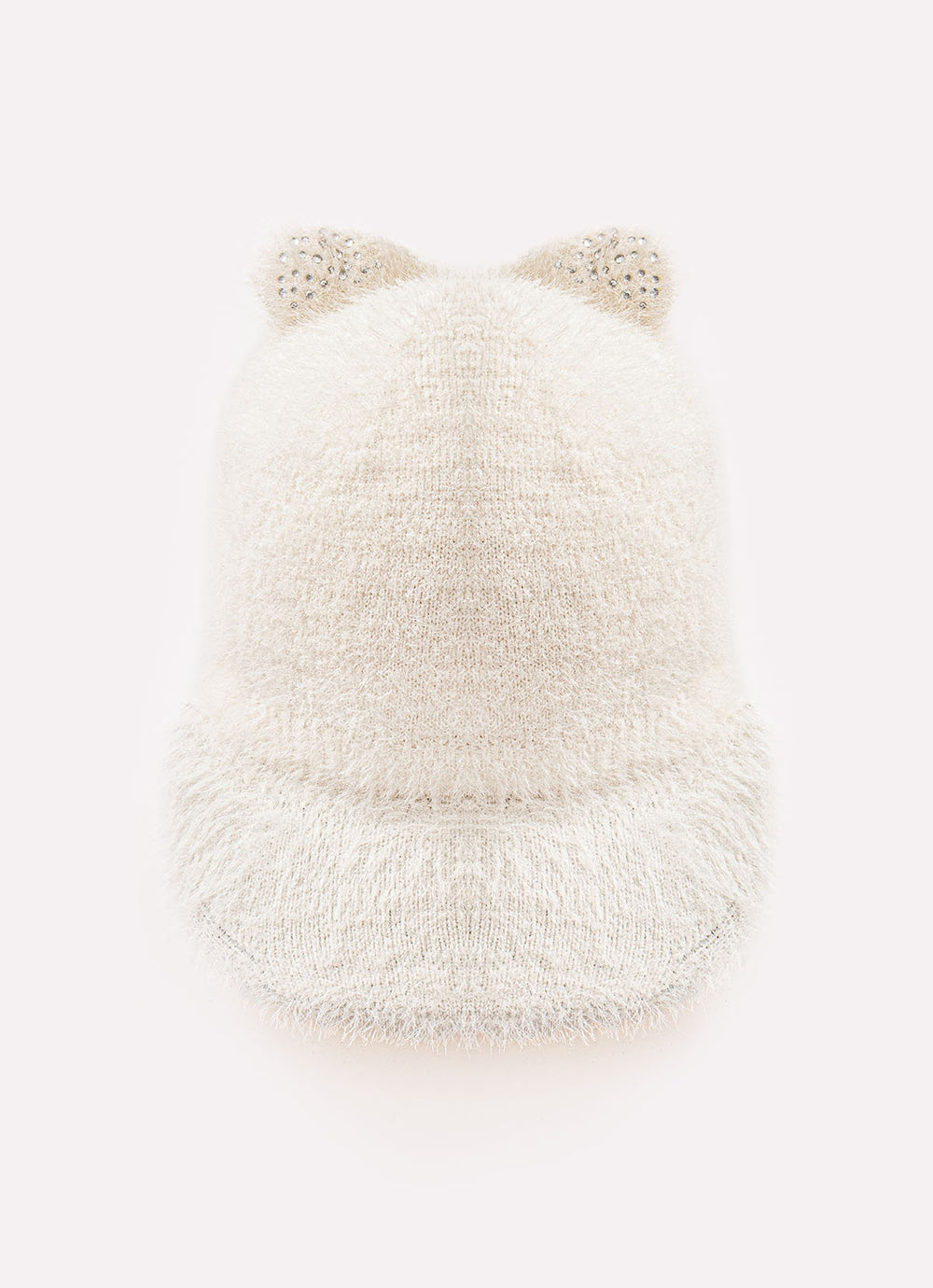 Boné Tricot Fio Fofinho Orelinhas Cristal
