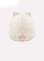Boné Tricot Fio Fofinho Orelinhas Cristal
