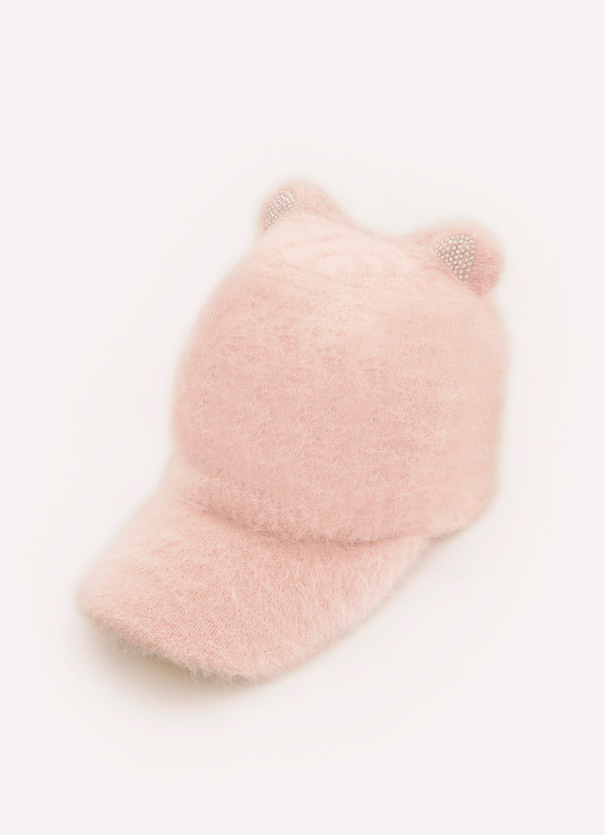 Boné Tricot Fio Fofinho Orelinhas Cristal