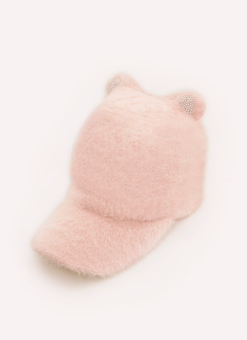 Boné Tricot Fio Fofinho Orelinhas Cristal