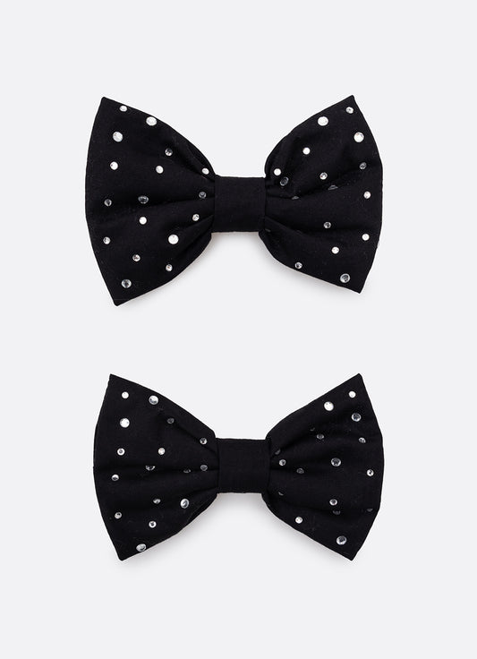 Presilha Laço Puffer Cristais 2 Unidades