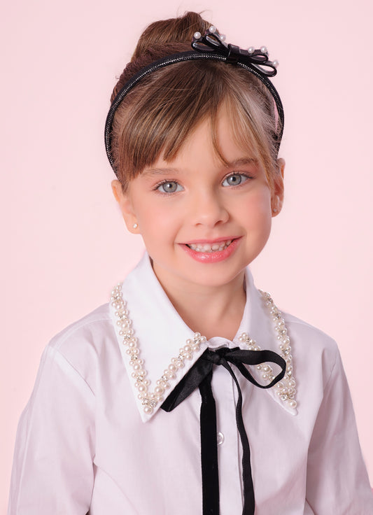 Arco Laço Duplo Courino e Pérolas