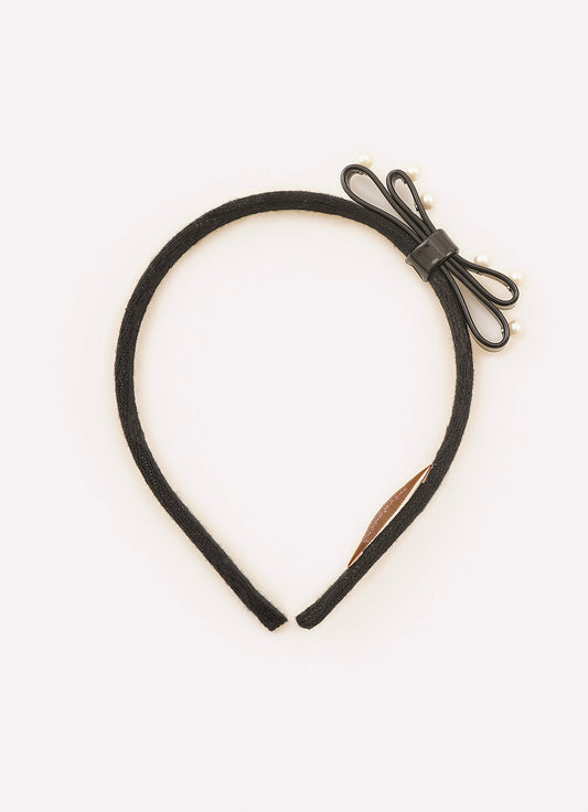 Arco Laço Duplo Courino e Pérolas