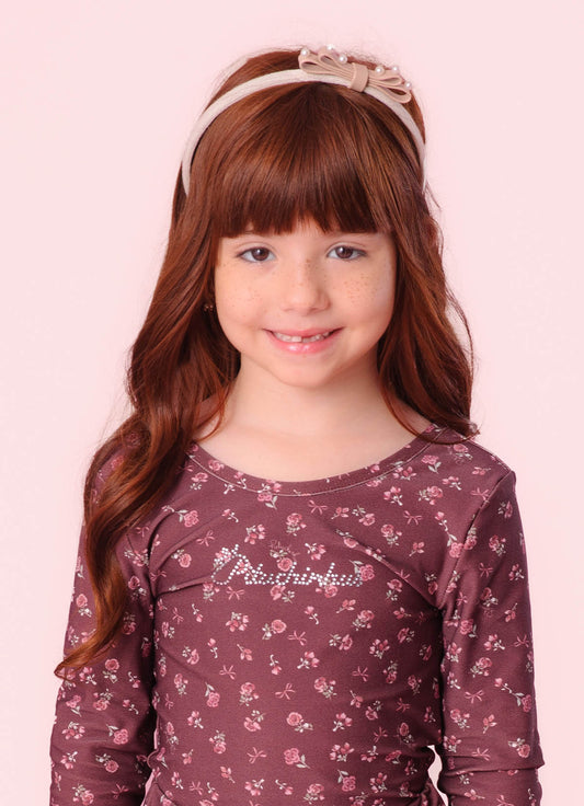 Arco Laço Duplo Courino e Pérolas