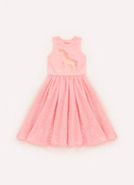 Vestido Unicórnio Cristal Saia Tule Corações