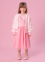 Vestido Unicórnio Cristal Saia Tule Corações