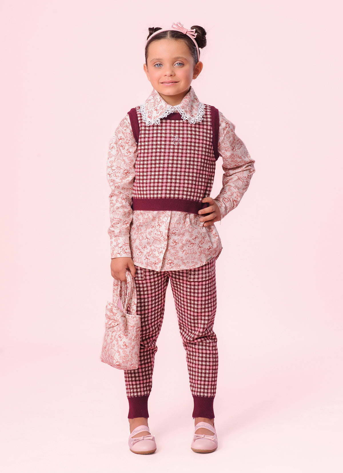 Colete Tricot Xadrez Curto P Cristal