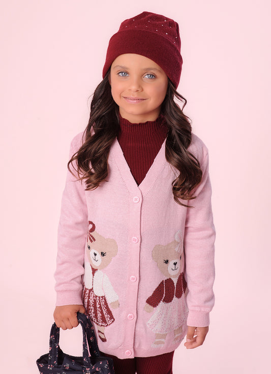 Maxi Casaco Tricot Multi Ursinhas