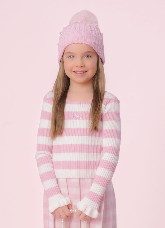 Blusa Tricot Canelada Listrada Cristal