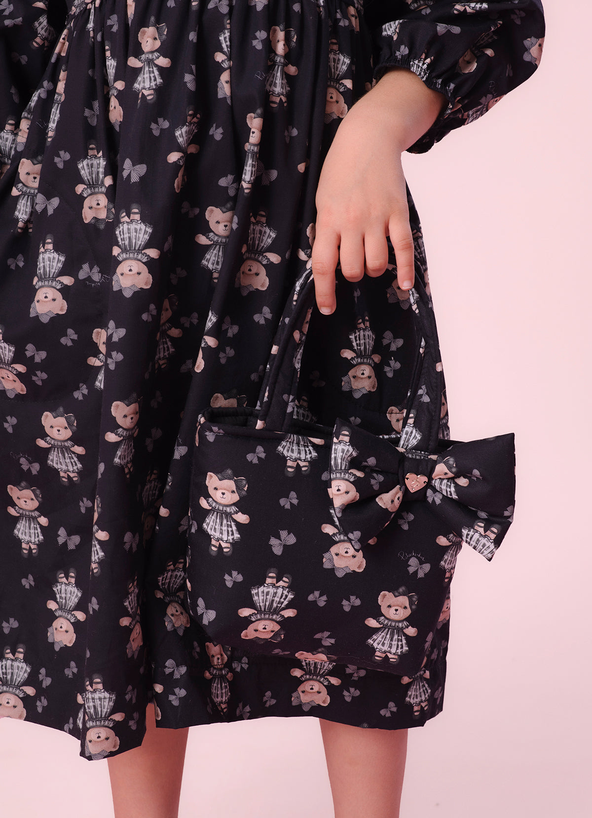 Vestido Algodão Estampa Ursinhas e Laços