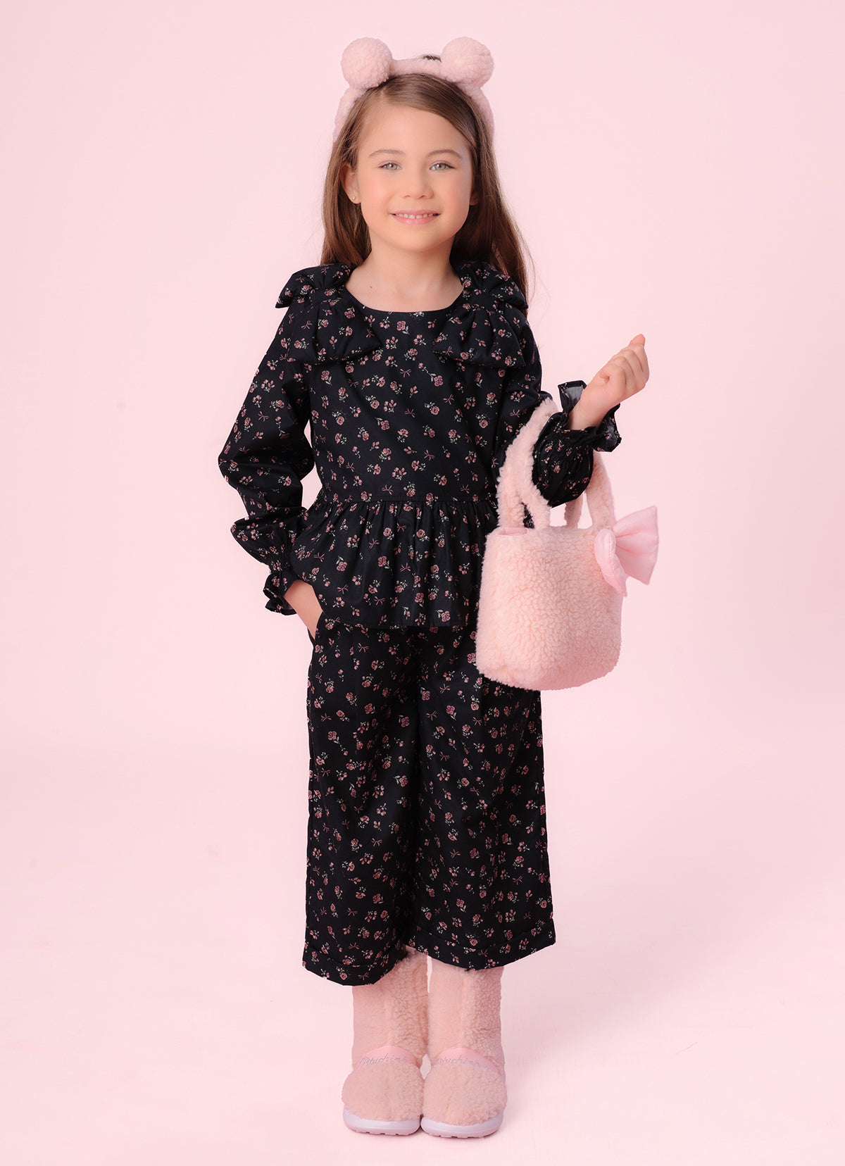 Calça Pantacourt Algodão Estampa Mini Flores
