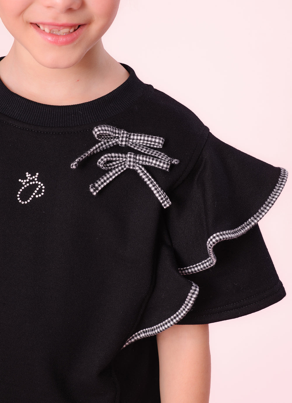 Blusa Moletom Babados Debrum Xadrez