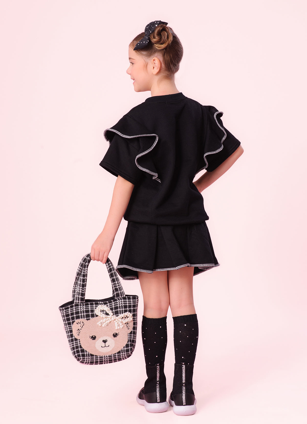 Blusa Moletom Babados Debrum Xadrez