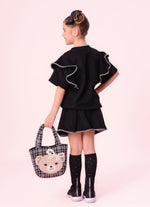 Blusa Moletom Babados Debrum Xadrez