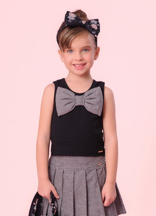 Blusa Cropped Rib Laço
