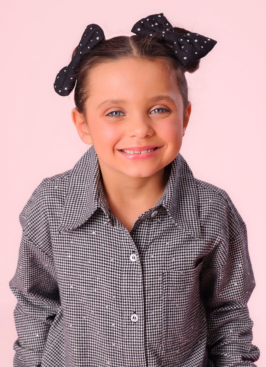Camisa Xadrez Bolsos Cristais
