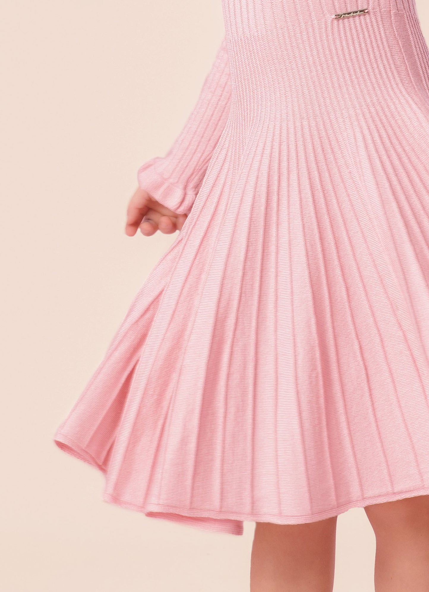 Vestido Tricot Canelado Manga Longa