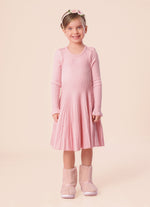 Vestido Tricot Canelado Manga Longa