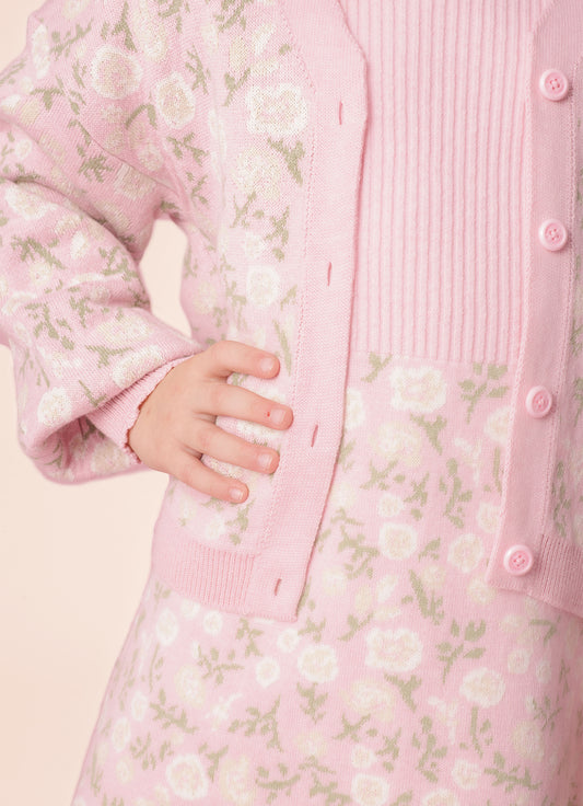 Casaco Tricot Jacquard Floral
