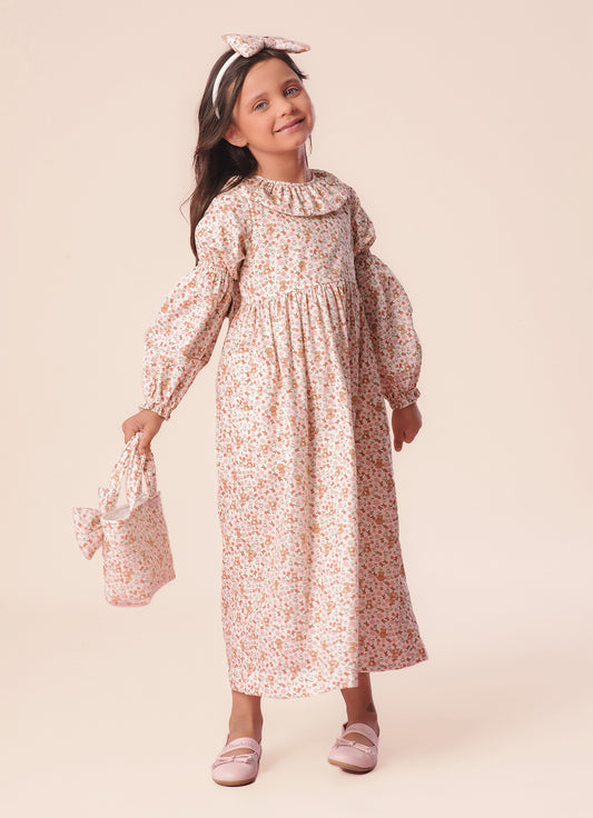 Vestido Midi Algodão Estampa Liberty