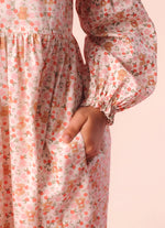Vestido Midi Algodão Estampa Liberty