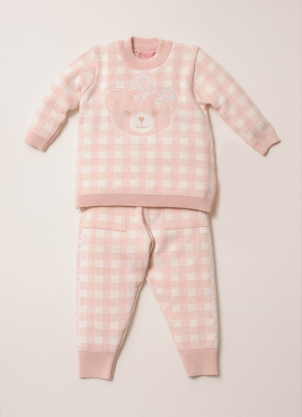Conj Tricot Xadrez Ursinha Cristal