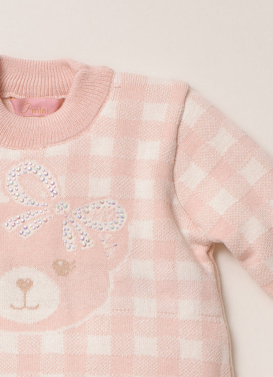 Conj Tricot Xadrez Ursinha Cristal