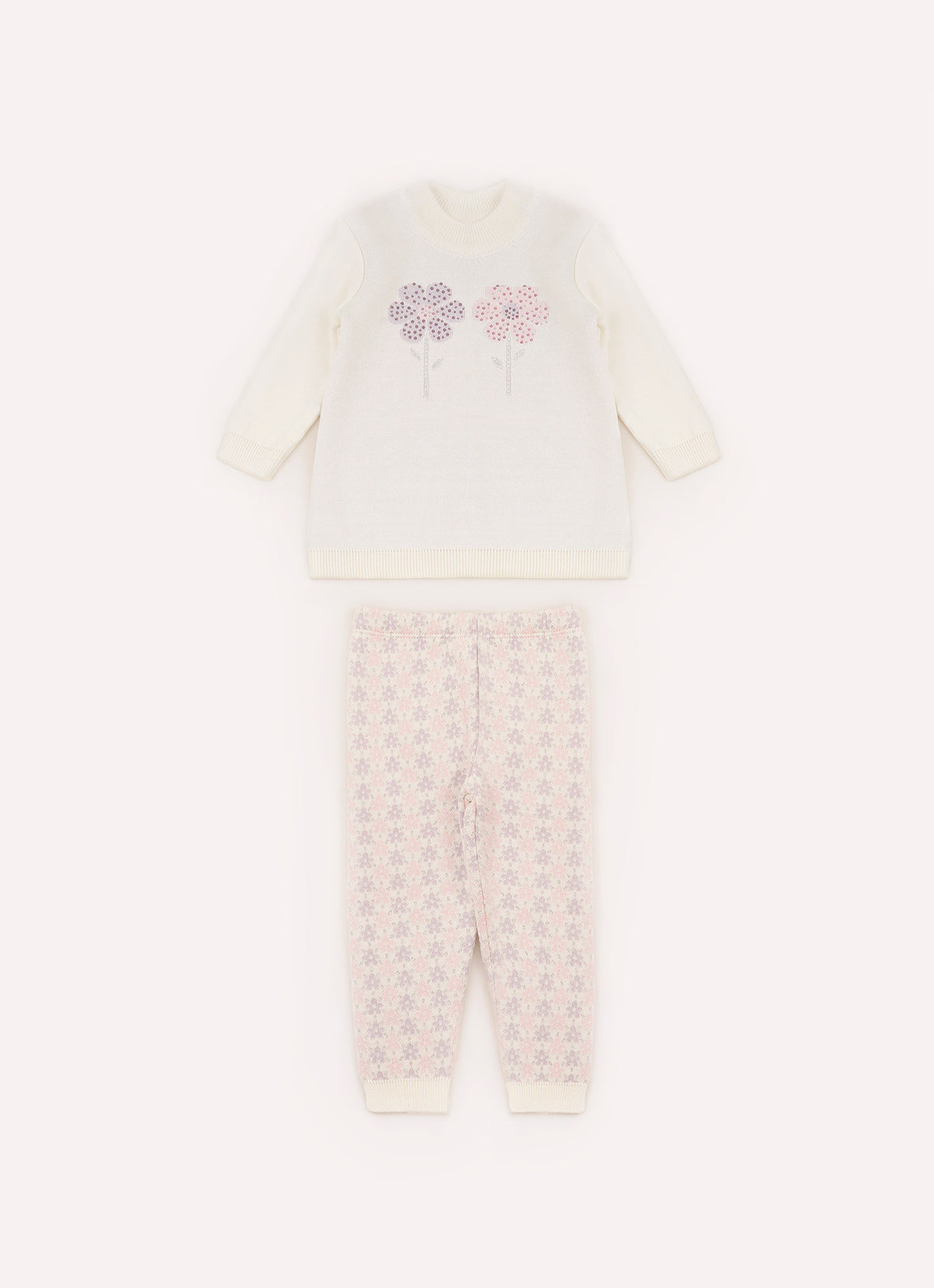 Conj Tricot Jacquard Mini Flores Pmini