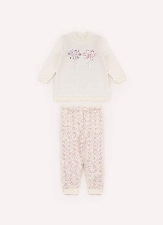 Conj Tricot Jacquard Mini Flores Pmini