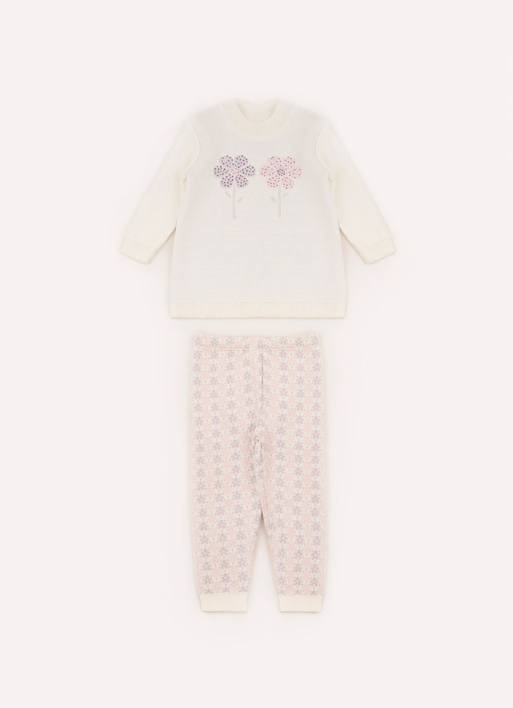 Conj Tricot Jacquard Mini Flores Pmini