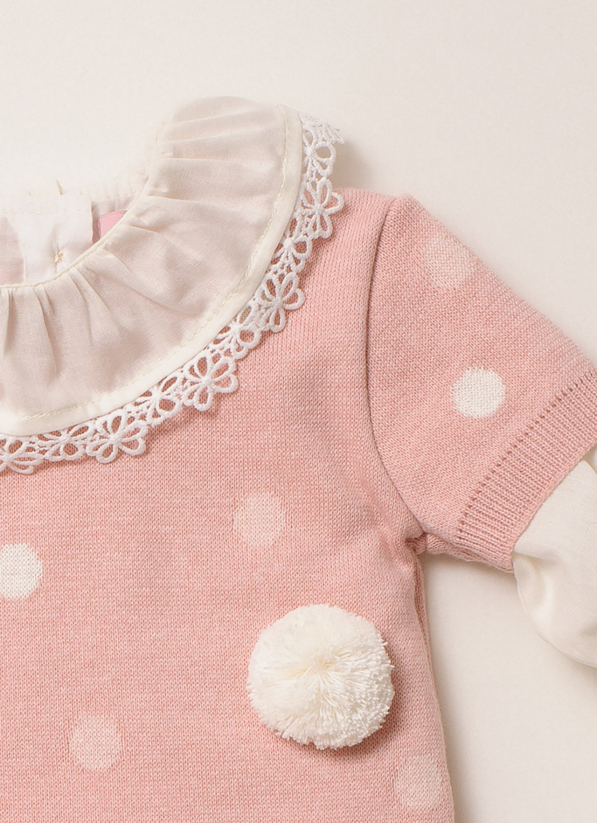 Vestido Tricot Poá Pompom Pmini
