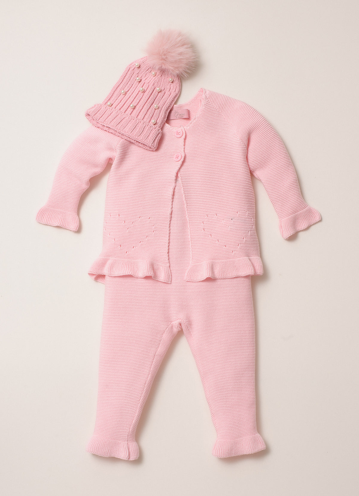 Casaqueto Tricot Ponto Arroz Corações Pmini