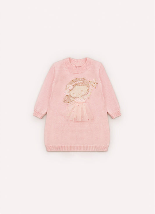 Vestido Tricot Fadinha Saia Tule Pmini