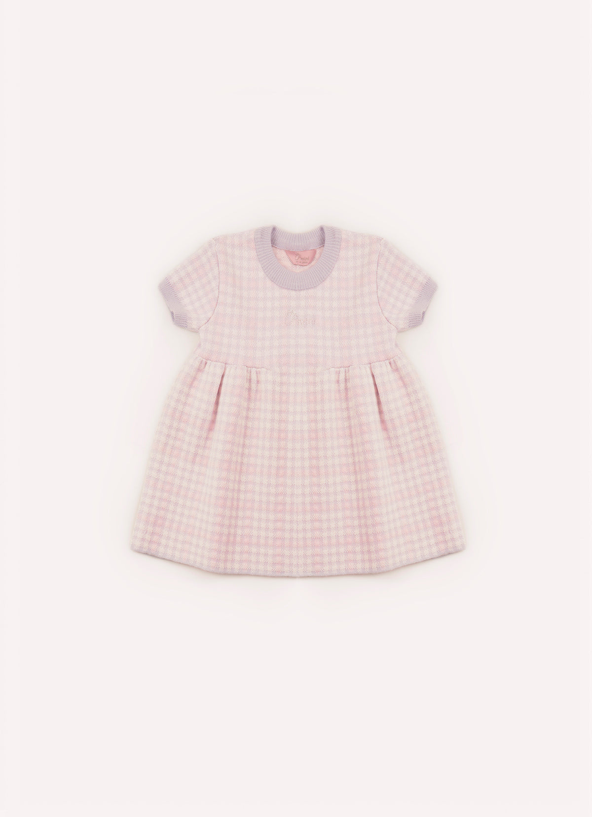 Vestisdo Tricot Xadrez Detalhe Saia Franzida Pmini