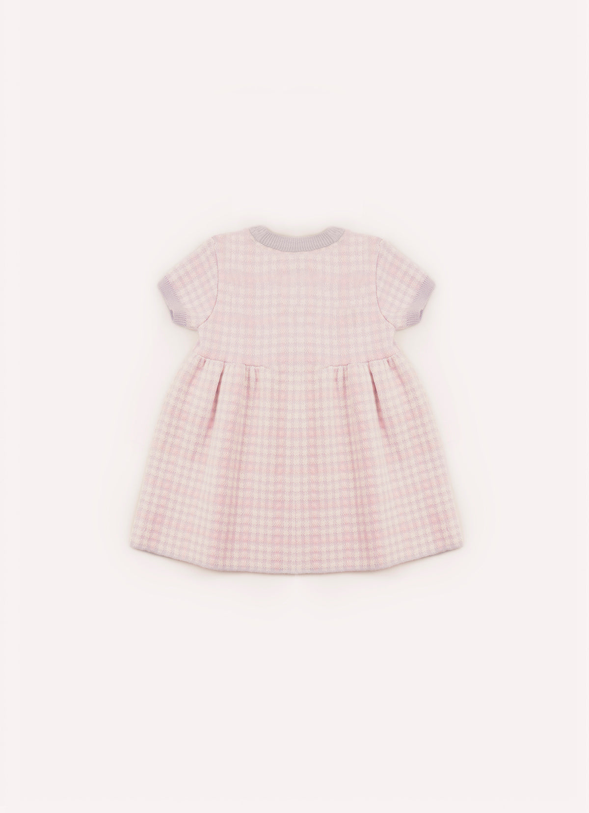 Vestisdo Tricot Xadrez Detalhe Saia Franzida Pmini