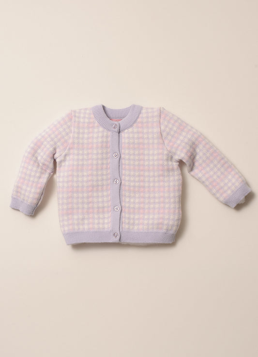 Casaqueto Tricot Xadrez Unicórnio Cristal Pmini