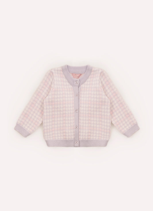 Casaqueto Tricot Xadrez Unicórnio Cristal Pmini