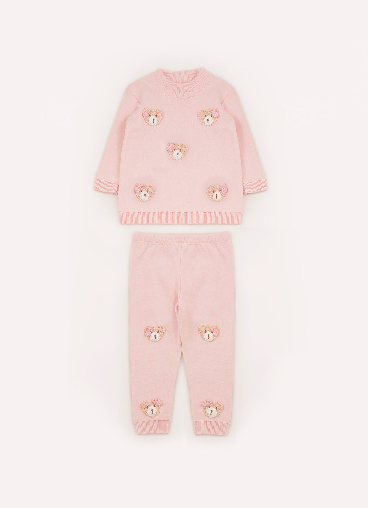 Conj Tricot Blusa e Calça Ursinhas Crochê Pmini
