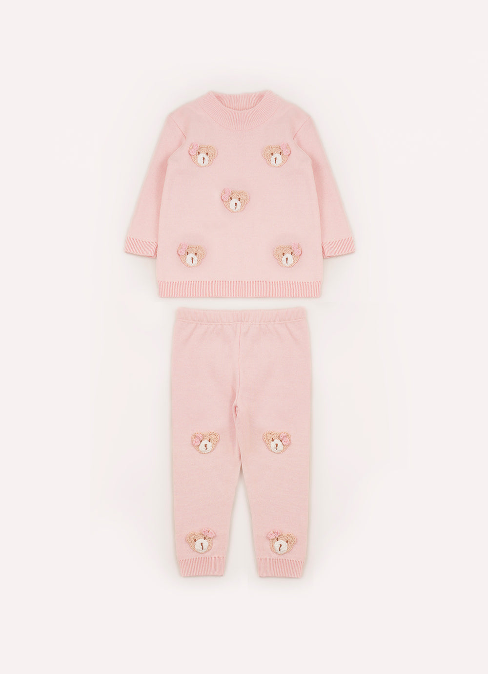 Conj Tricot Blusa e Calça Ursinhas Crochê Pmini
