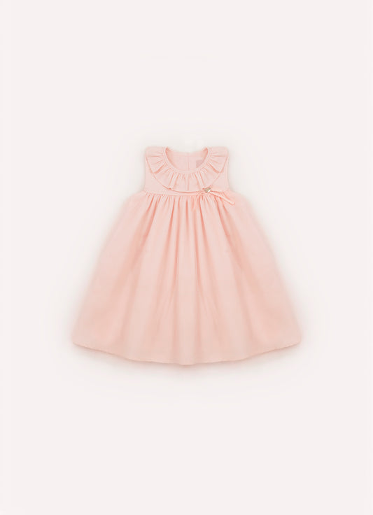 Vestido Tricoline Saia Tule Princesa Pmini