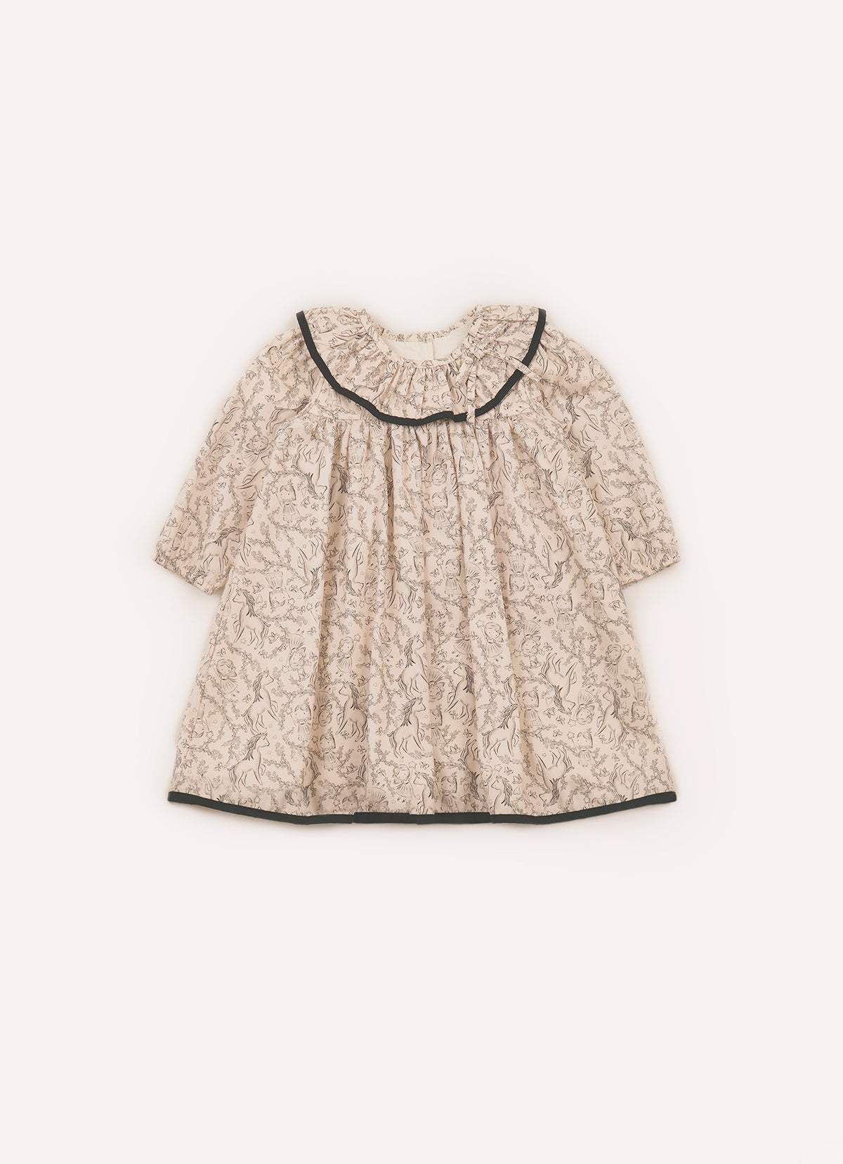 Vestido Algodão Estampa Toile Babado Pmini Com Calcinha