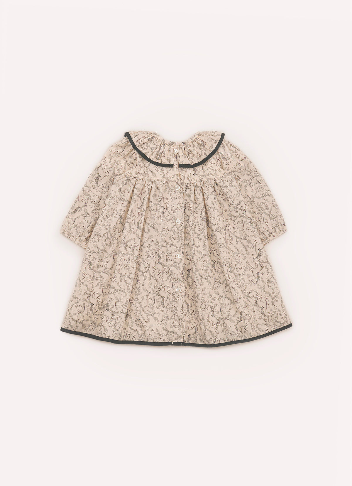 Vestido Algodão Estampa Toile Babado Pmini Com Calcinha
