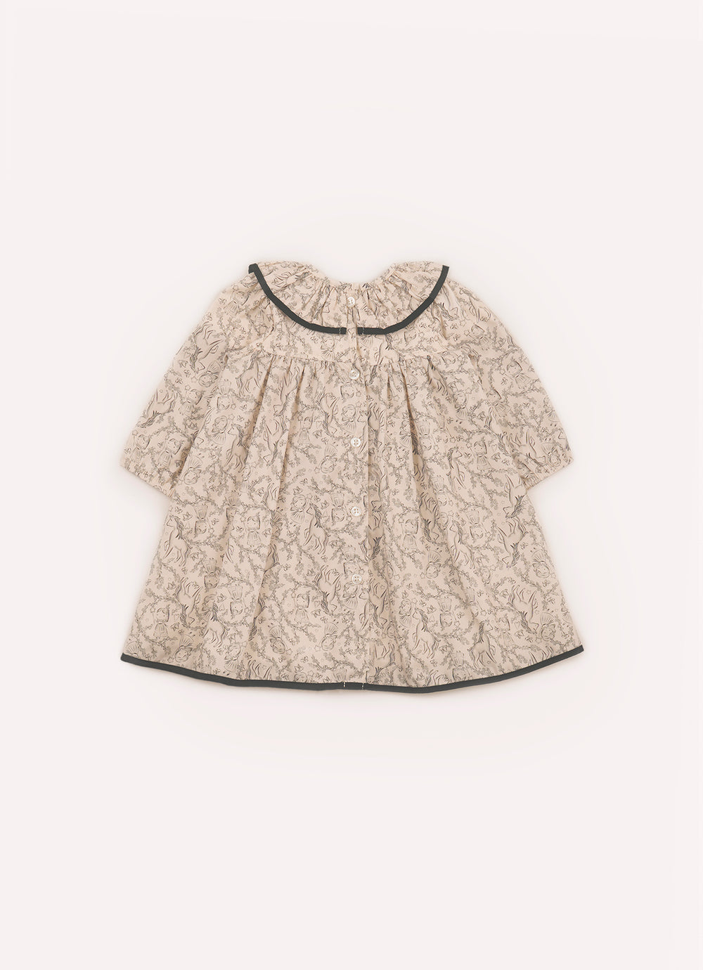 Vestido Algodão Estampa Toile Babado Pmini Com Calcinha
