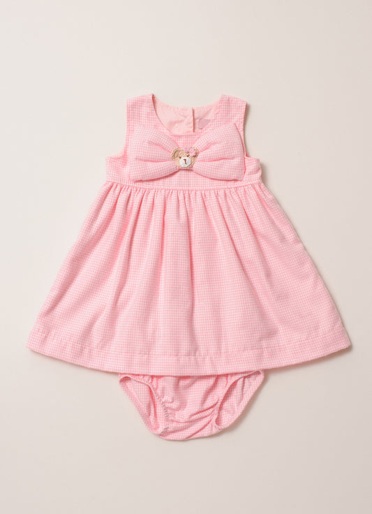 Vestido Flanela Xadrez Maxi Laço Puffer Ursa Crochê
