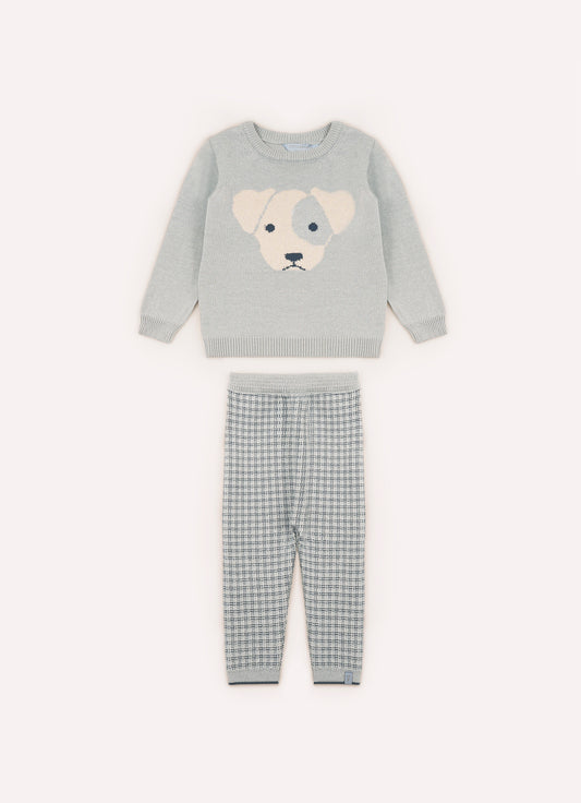 Conjunto Tricot Blusa Cahorro Calça Xadrez For Boys