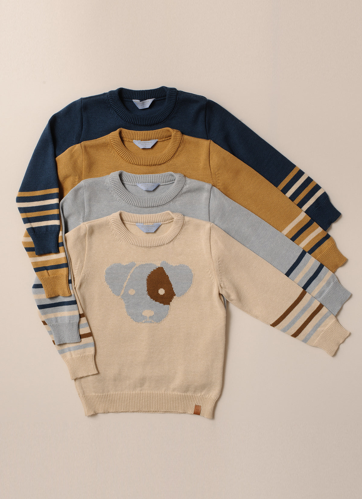 Blusa Tricot Cachorrinho Detalhe Listra For Boys