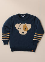 Blusa Tricot Cachorrinho Detalhe Listra For Boys